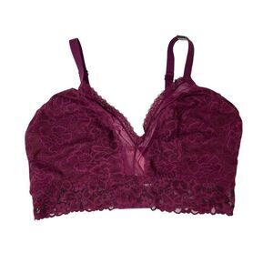 NEW VICTORIA'S‎ SECRET Posey Lace Curvy Bralette Bra Size XL beet red